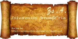 Zsivanovics Annamária névjegykártya