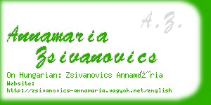 annamaria zsivanovics business card